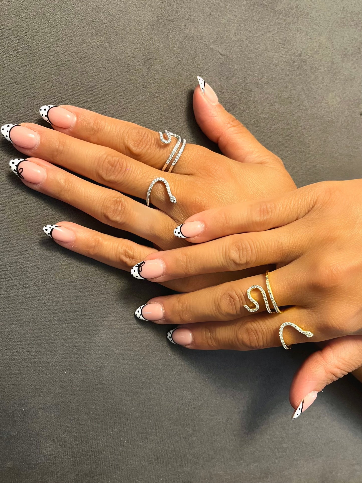 Twin Serpent Spark Ring-Silver LM