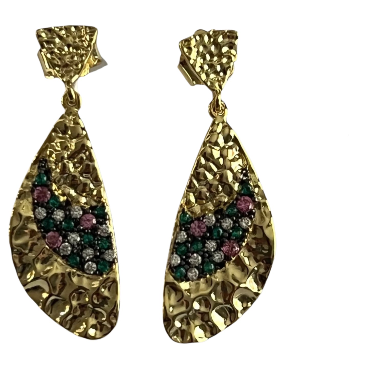 Aurora Mosaic Drop Earrings-Gold LM