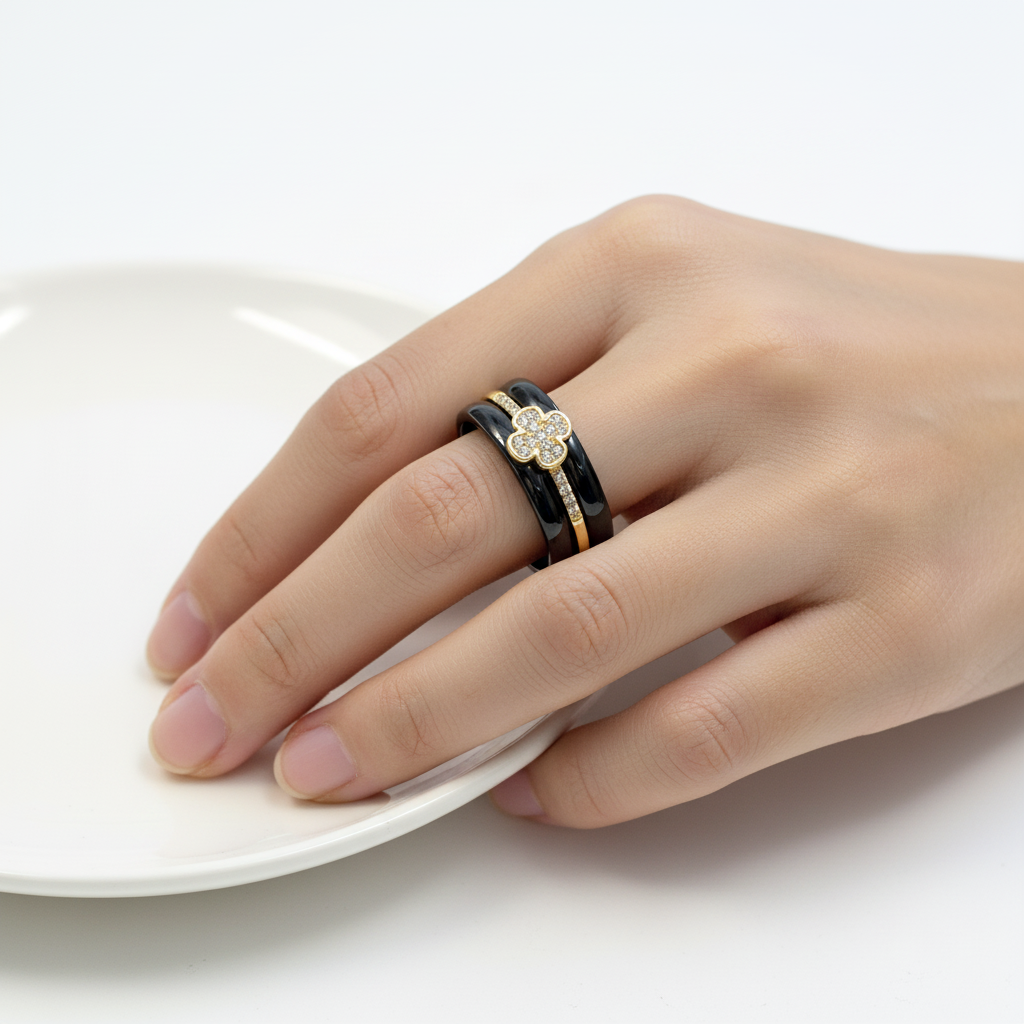Ring set on model