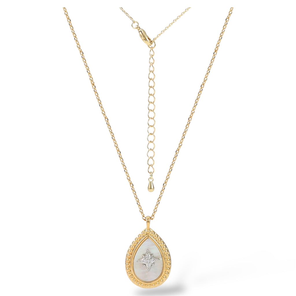 Celestial Teardrop Necklace-Gold "LM"
