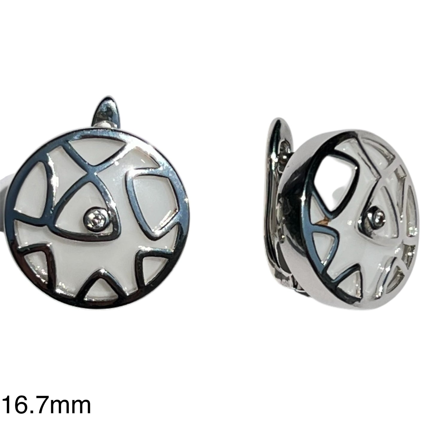 Mosaic Clip-On Earrings-Silver LM