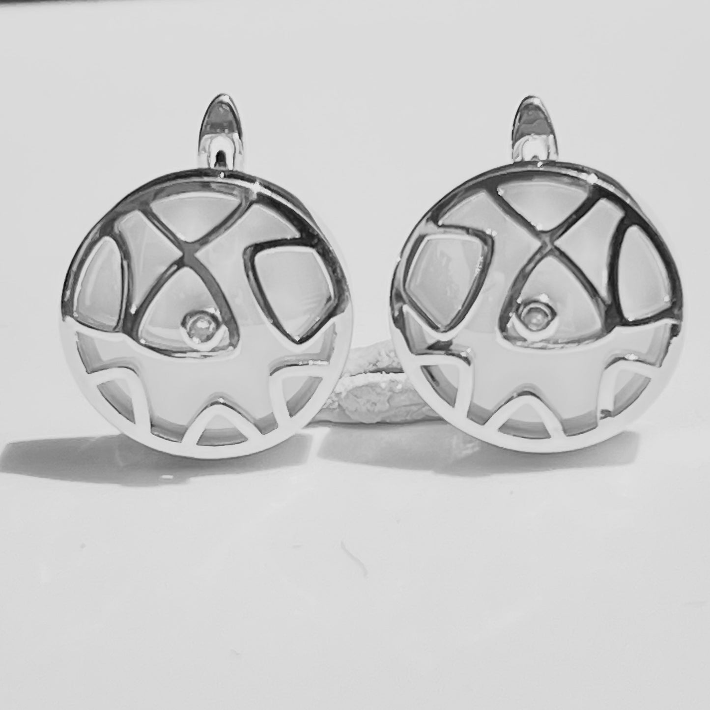 Mosaic Clip-On Earrings-Silver LM
