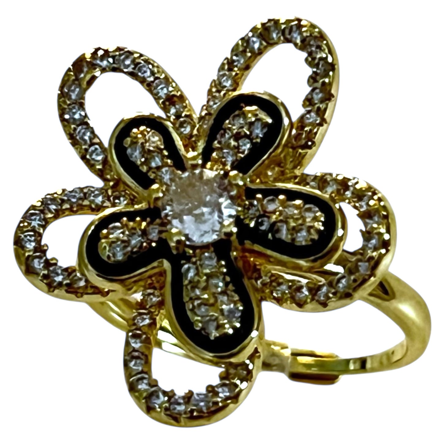 Radiant Bloom Adjustable Ring-Gold LM