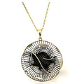 Abstract Orbit Filigree Statement Necklace-two tone "LM"