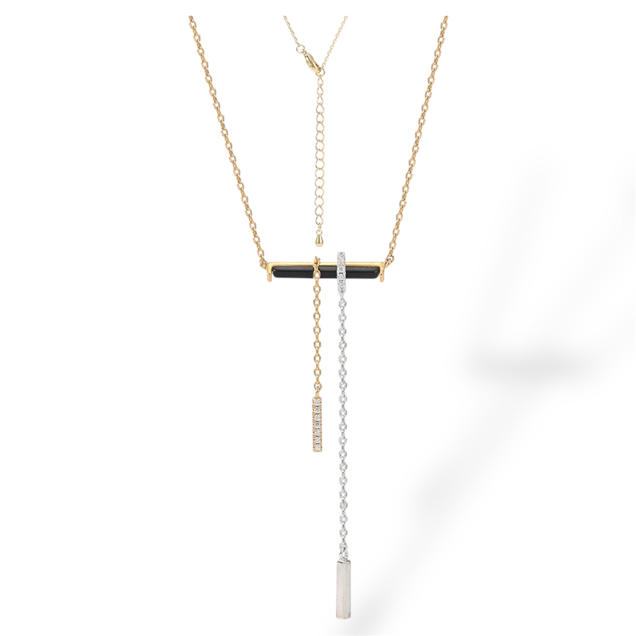 Midnight Duality Necklace-two tone "LM"