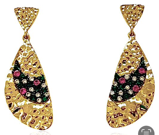 Aurora Mosaic Drop Earrings-Gold LM