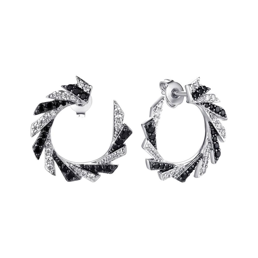 Midnight Swirl Earrings-Silver LM
