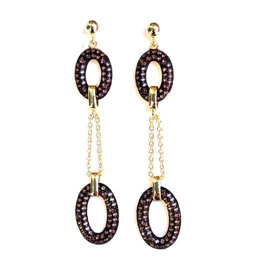 Choco Luxe Double Drop Earrings-Gold LM