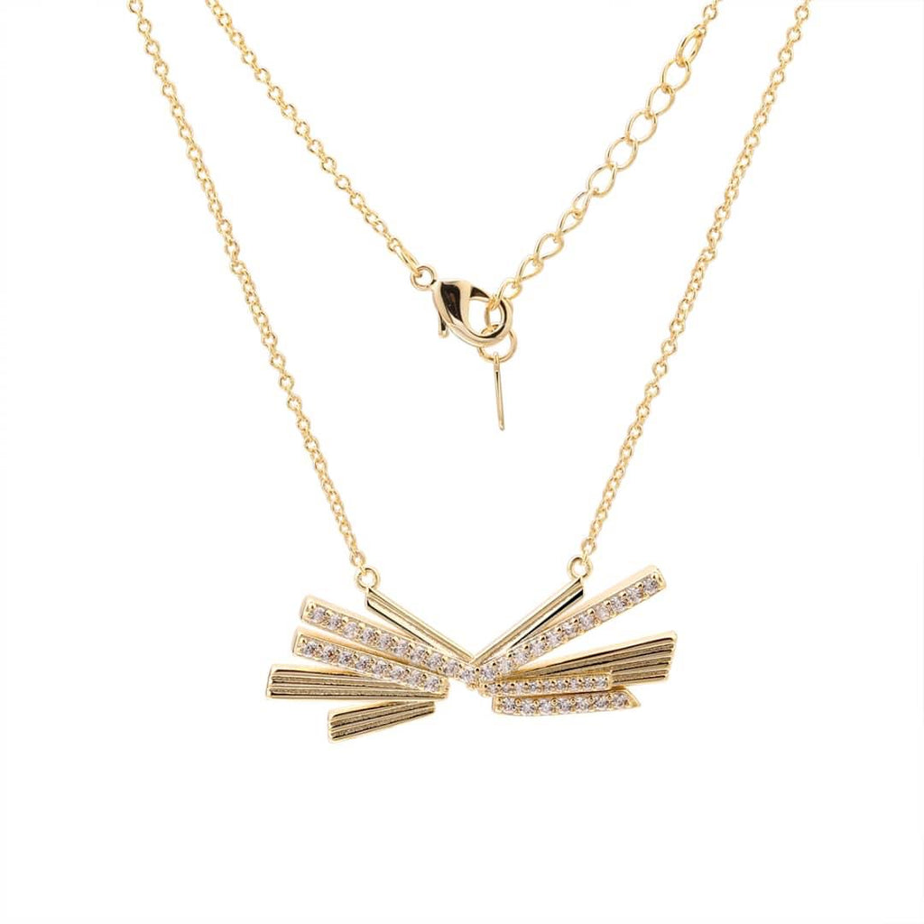 Elegant Arc CZ Necklace "LM"
