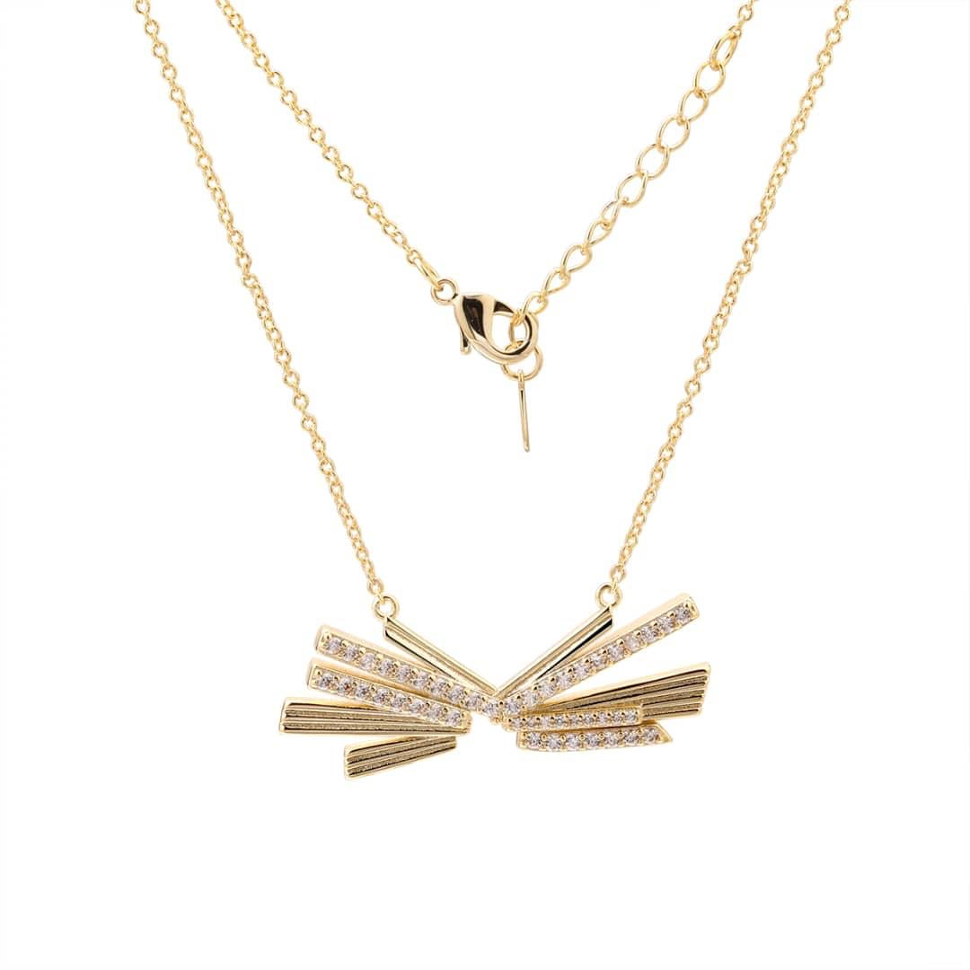 Elegant Arc CZ Necklace- gold LM