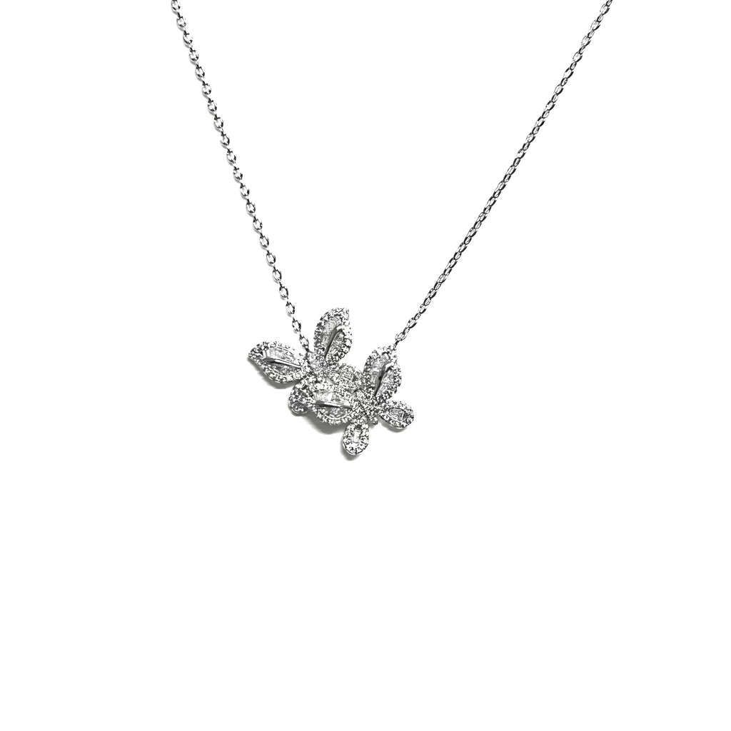 Crystal Flutter Duo butterfly Necklace "LM"