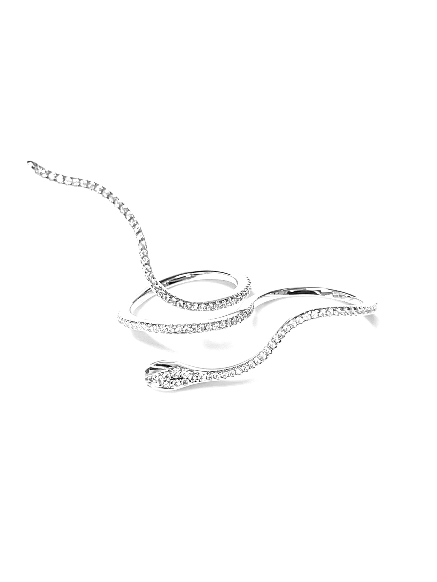 Serpent Spell Double Finger Ring-Silver LM