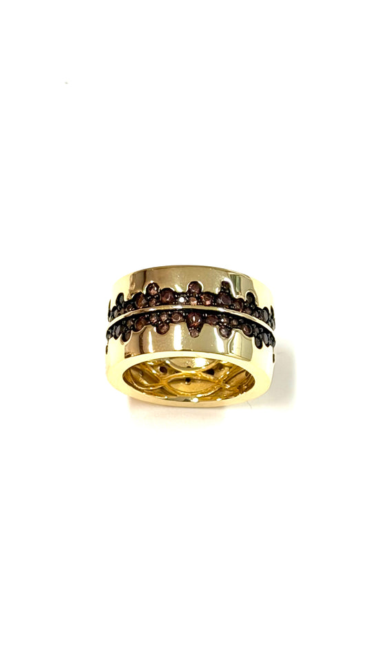 Crown Lace Gold Band Ring-GOLD  LM
