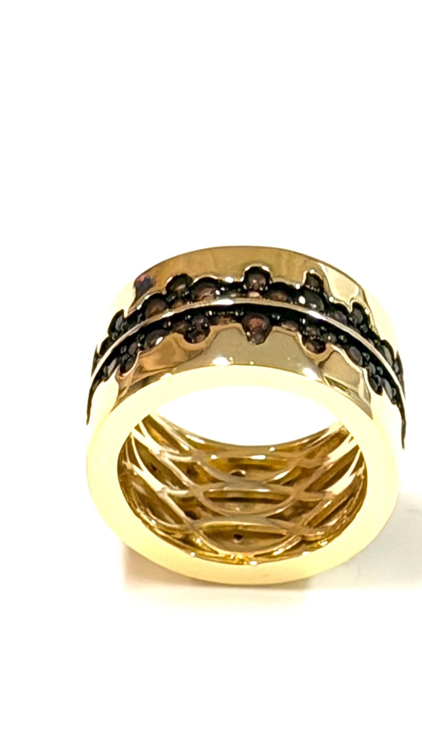 Crown Lace Gold Band Ring-GOLD  LM