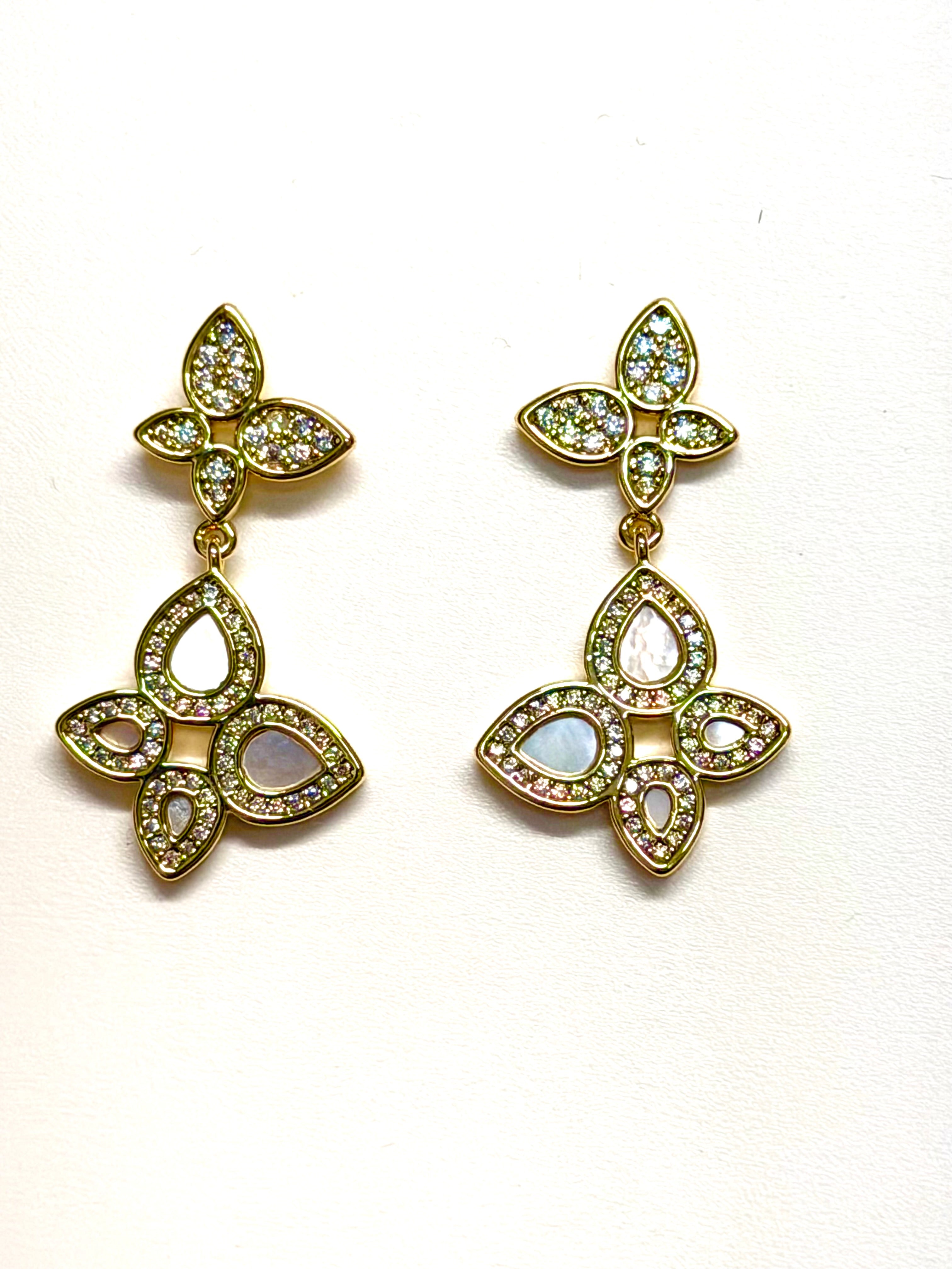 Bloom CZ Butterfly Earring Gold "LM"