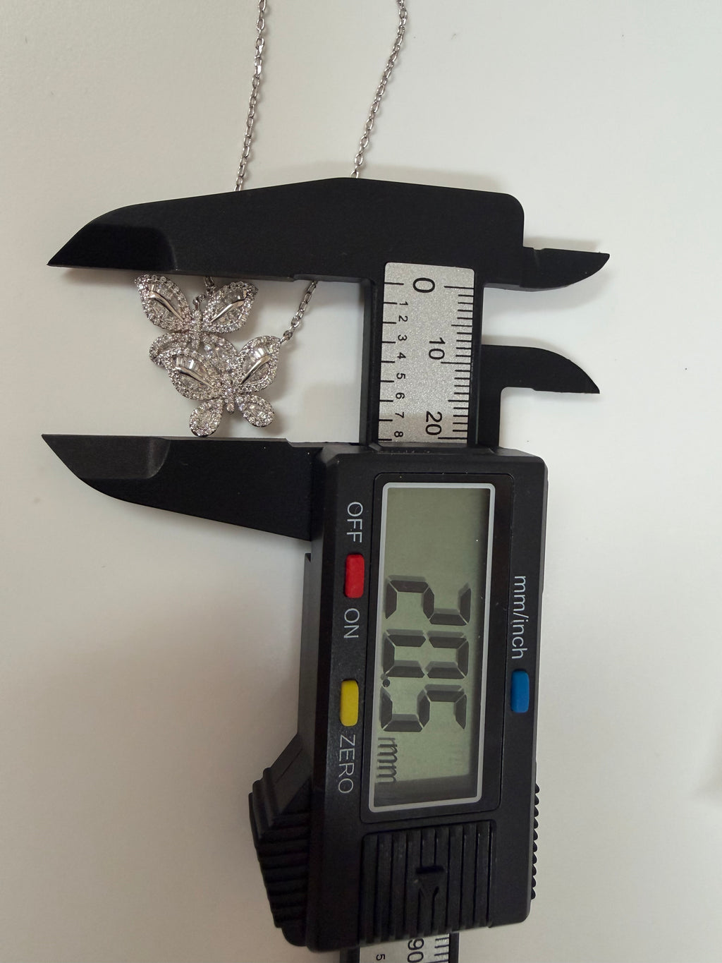 Crystal Flutter Duo butterfly Necklace "LM"
