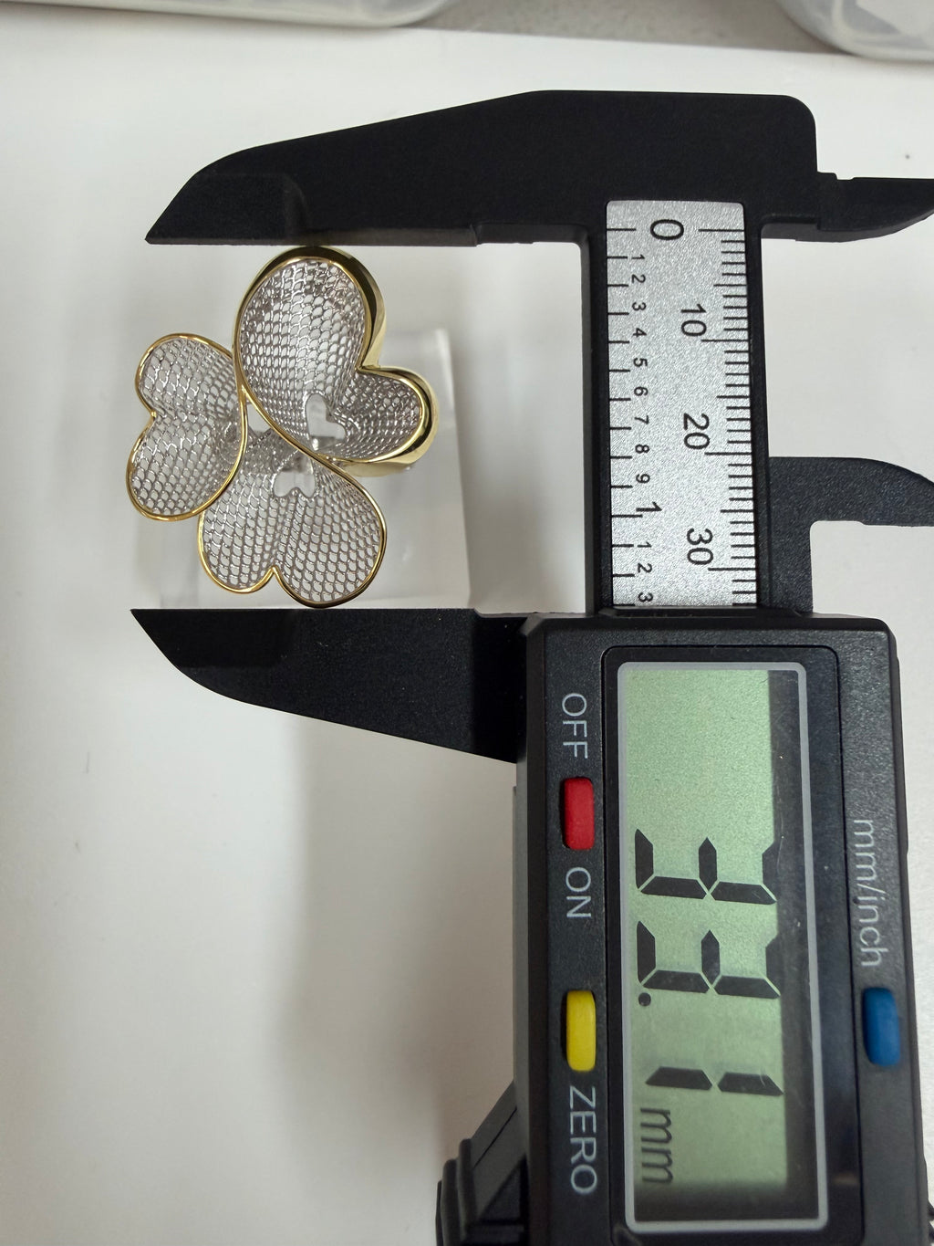 Heart Clover Filigree Ring-Two tone "LM"