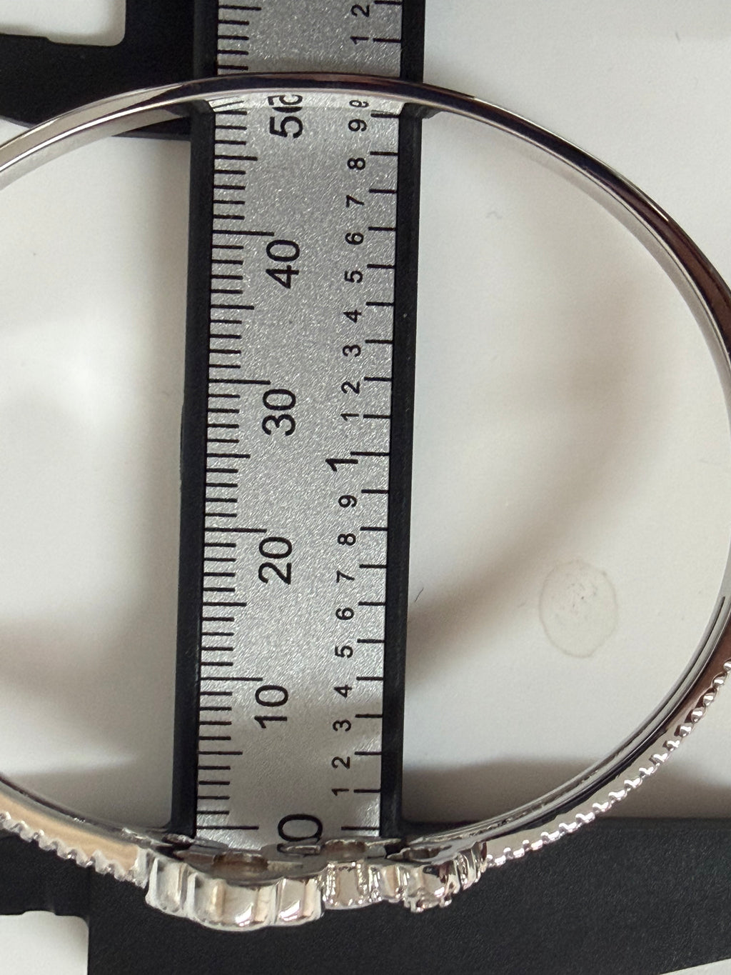 Moonlit Clover Bangle-Silver "LM"