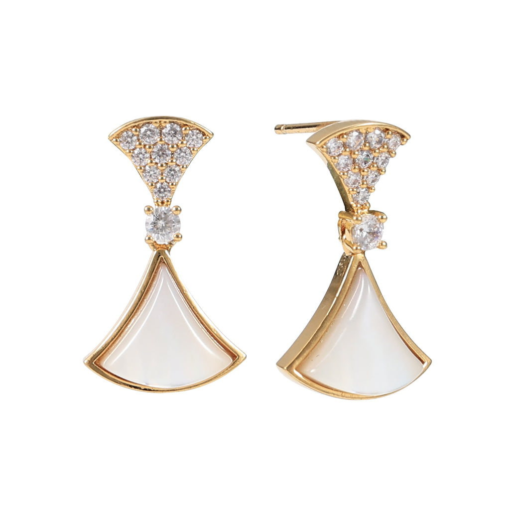 Art Deco Fan Drop Earrings "LM"
