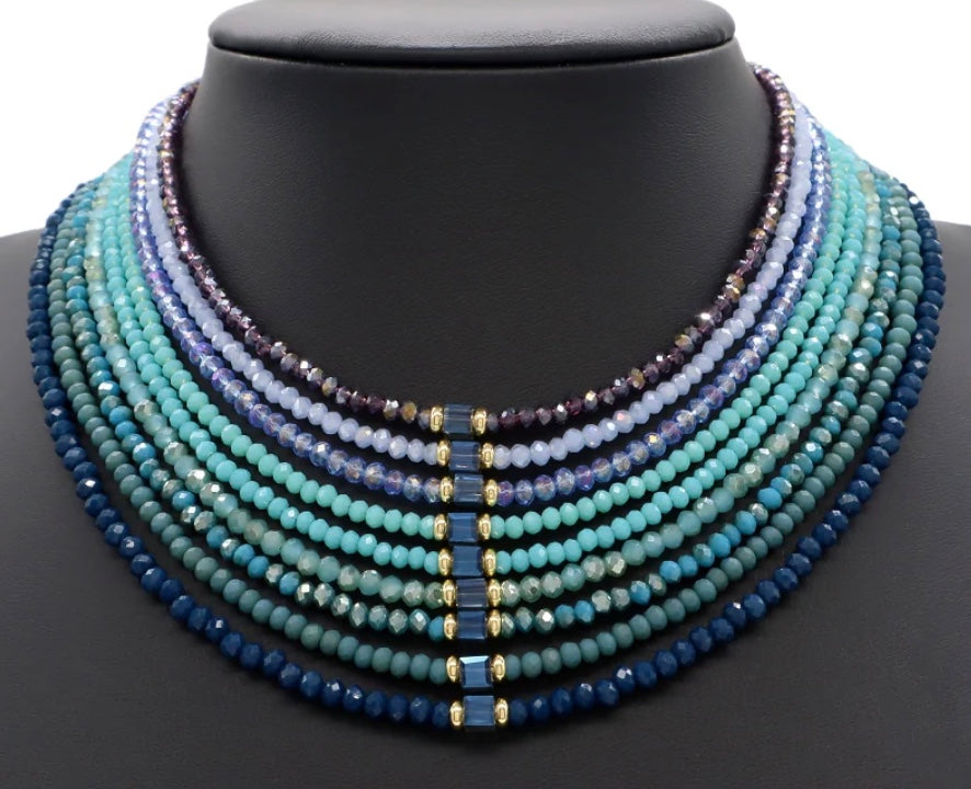 Twilight Glint Necklace Beads-Gold "LM"