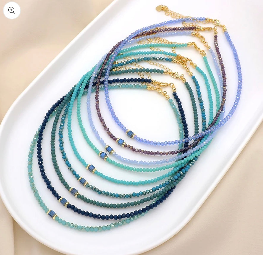 Twilight Glint Necklace Beads-Gold "LM"