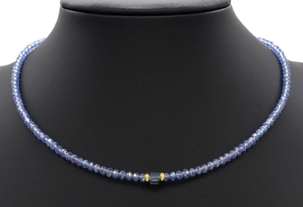 Twilight Glint Necklace Beads-Gold "LM"