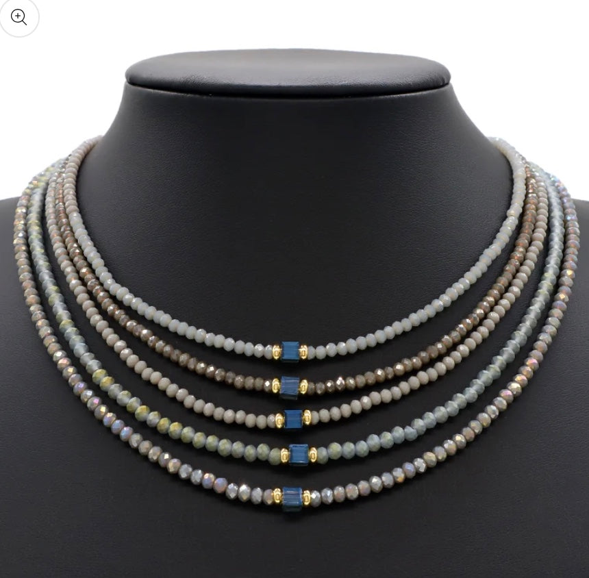 Moonlit Mist Necklace Beads- Gold "LM"