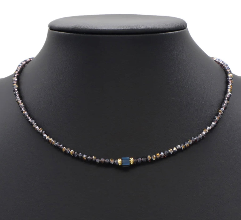 Twilight Gleam Beaded Necklace "LM"