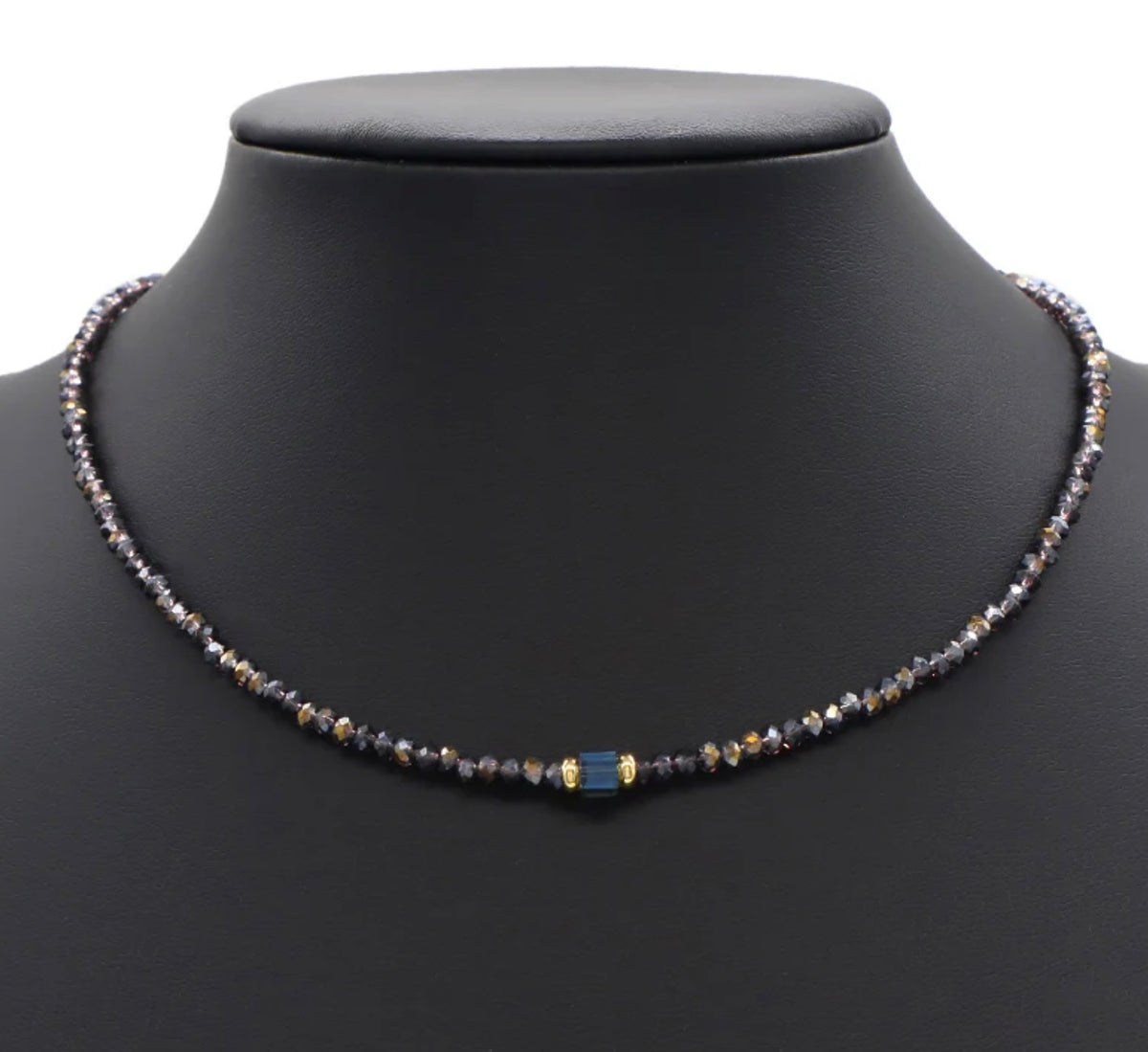 Twilight Gleam Beaded Necklace "LM"
