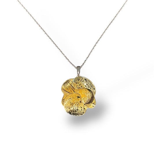Golden Bloom Statment Necklace-Gold LM