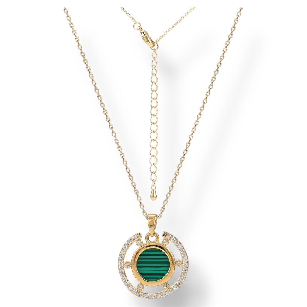 Equinox Orbit Necklace- Malachite Gold LM