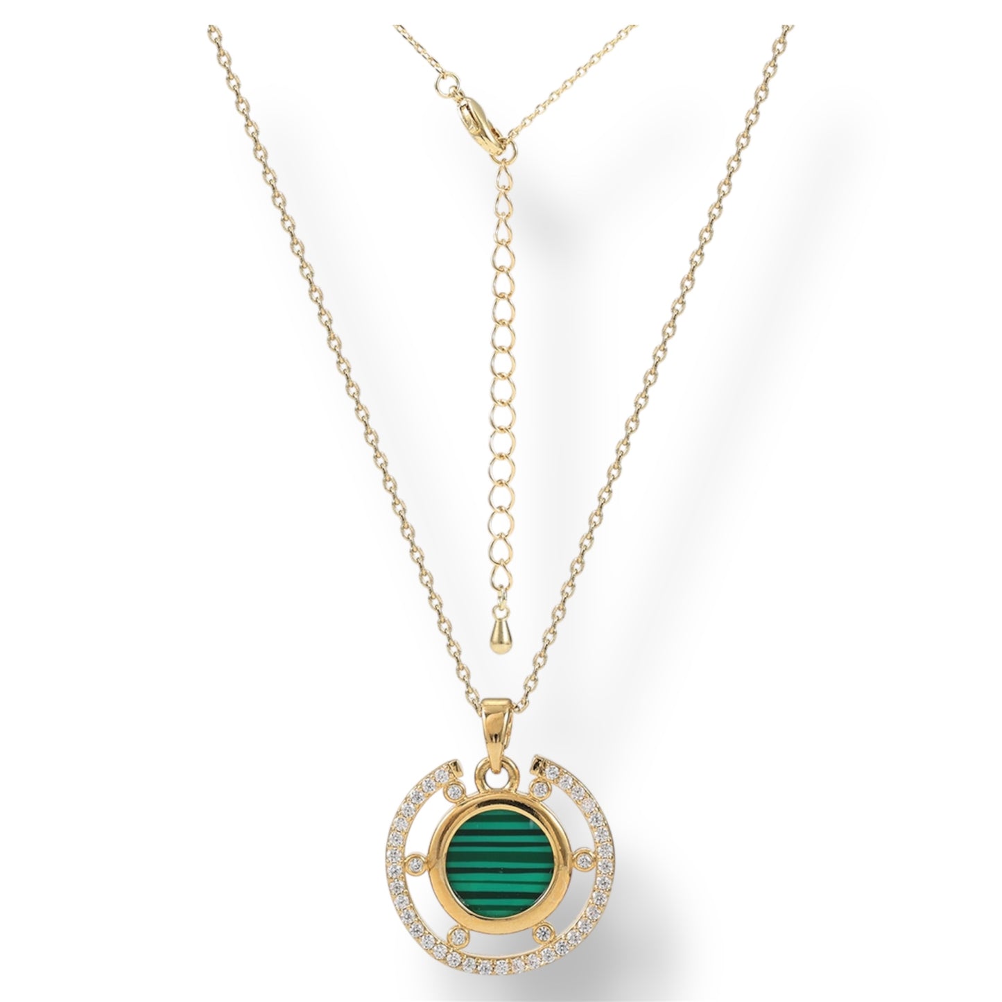 Equinox Orbit Necklace- Malachite Gold LM