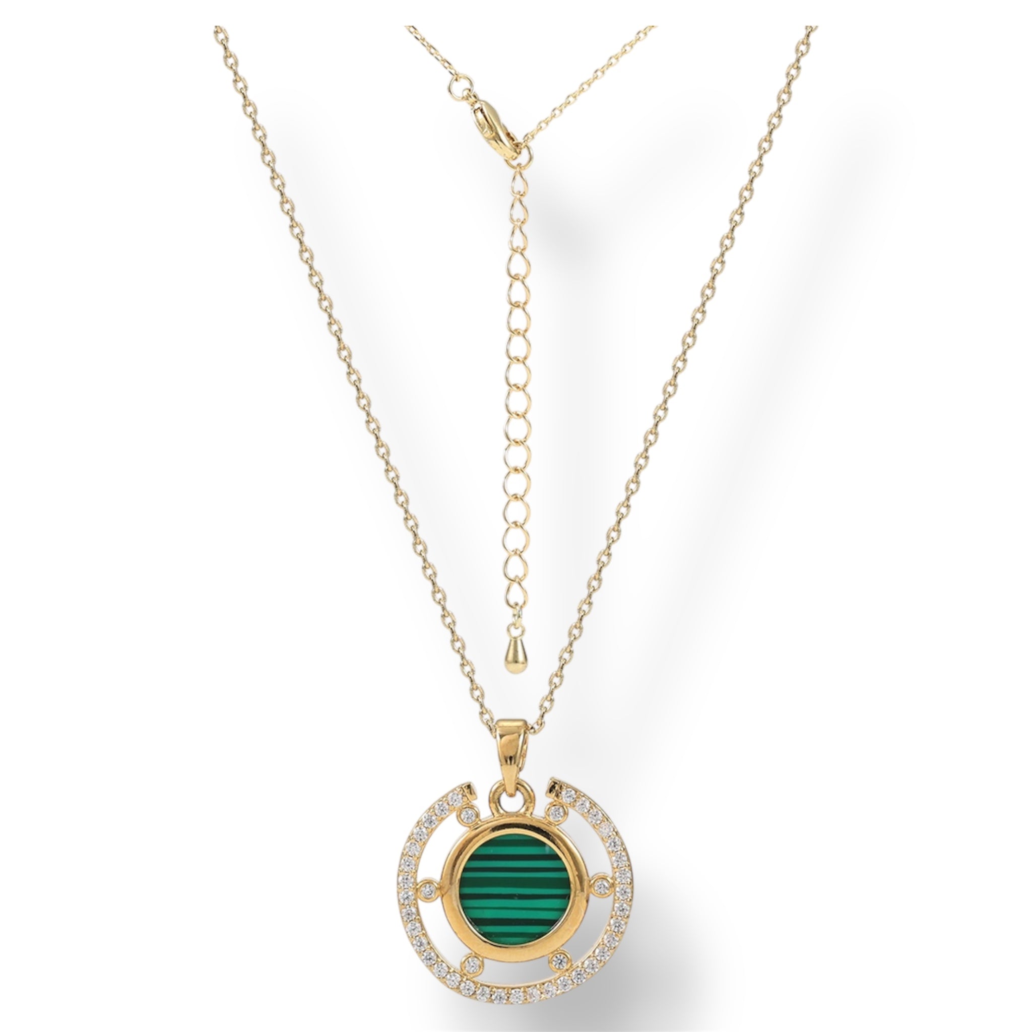 Equinox Orbit Necklace- Malachite Gold LM