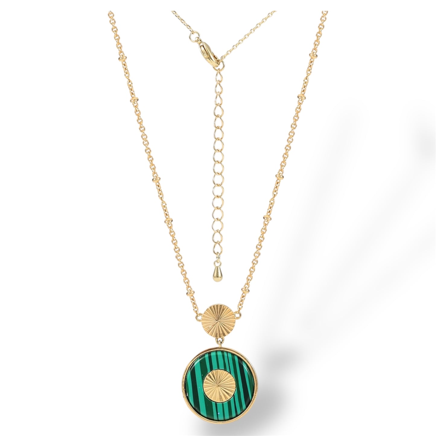 Solstice Echo Necklace- Malachite Gold LM