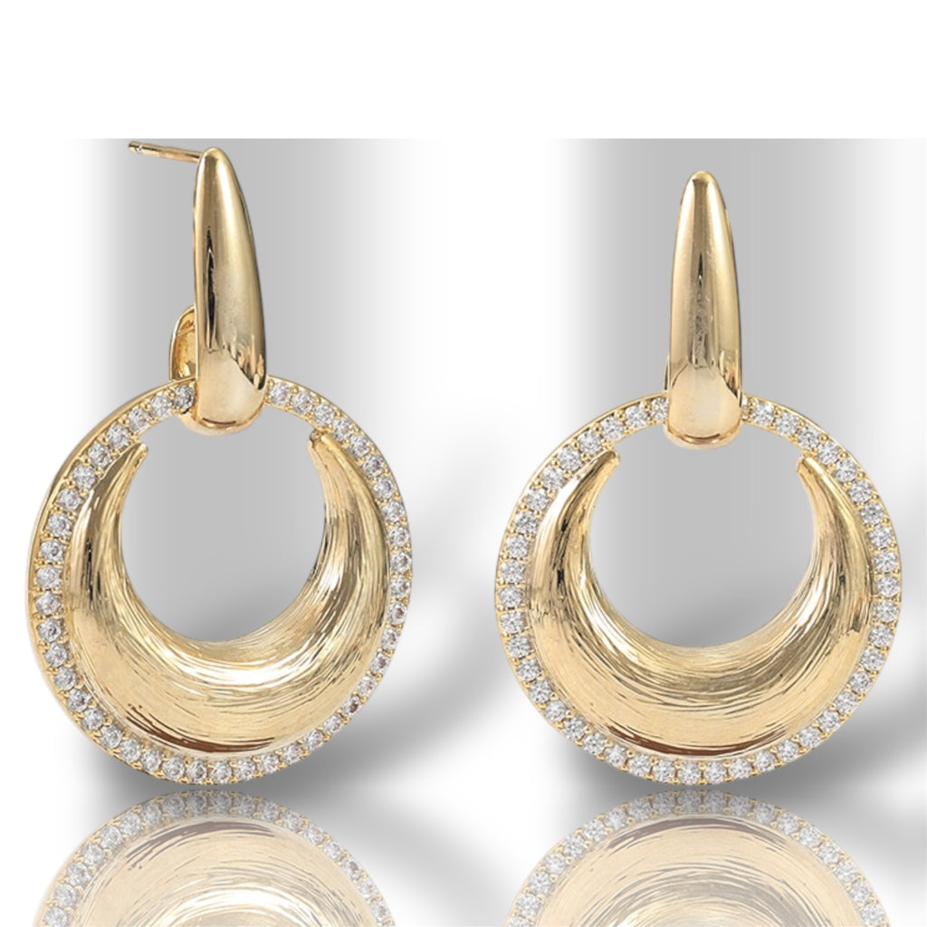 Pavé Circle Drop Earrings "LM"
