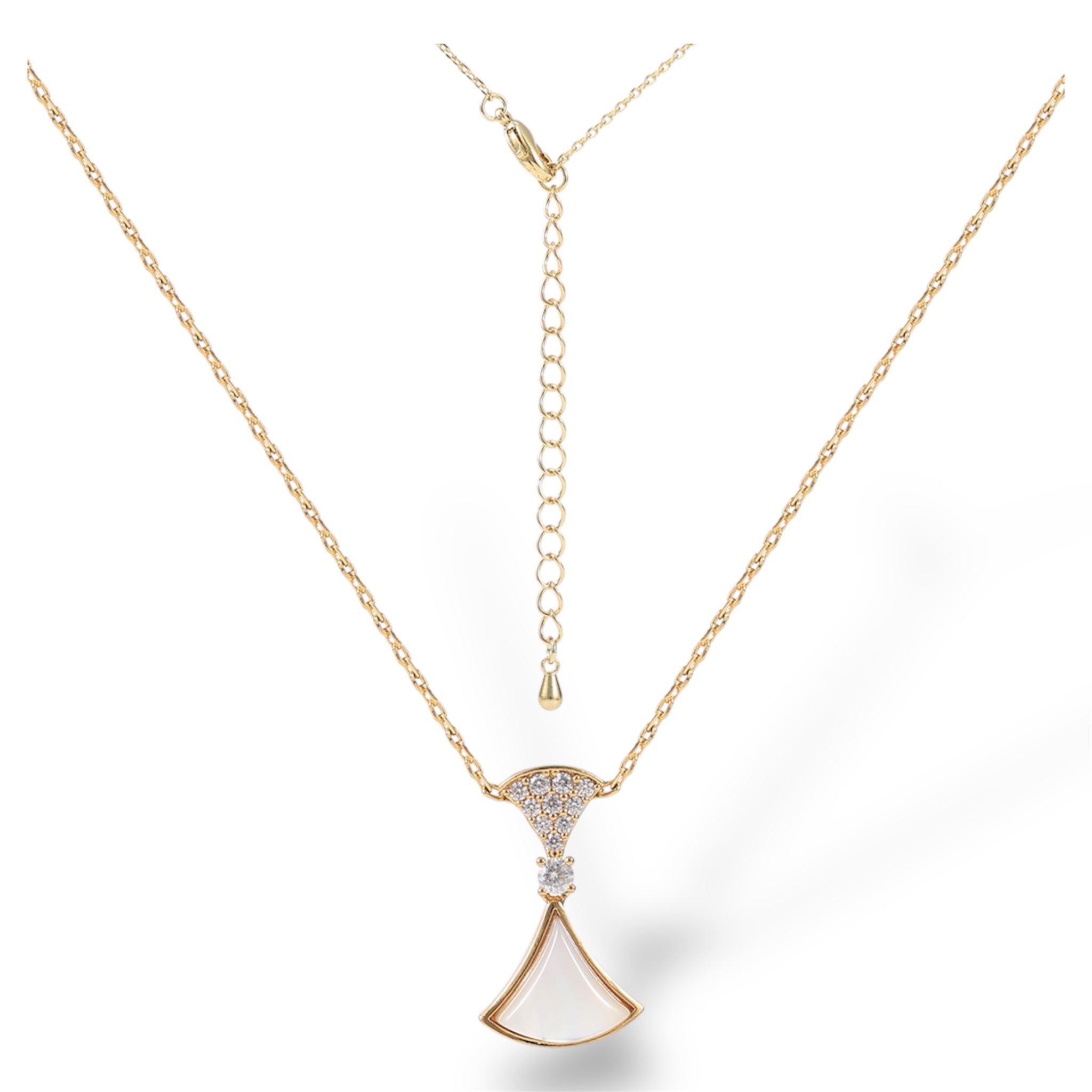 Art Deco Fan Pendant Necklace "LM"