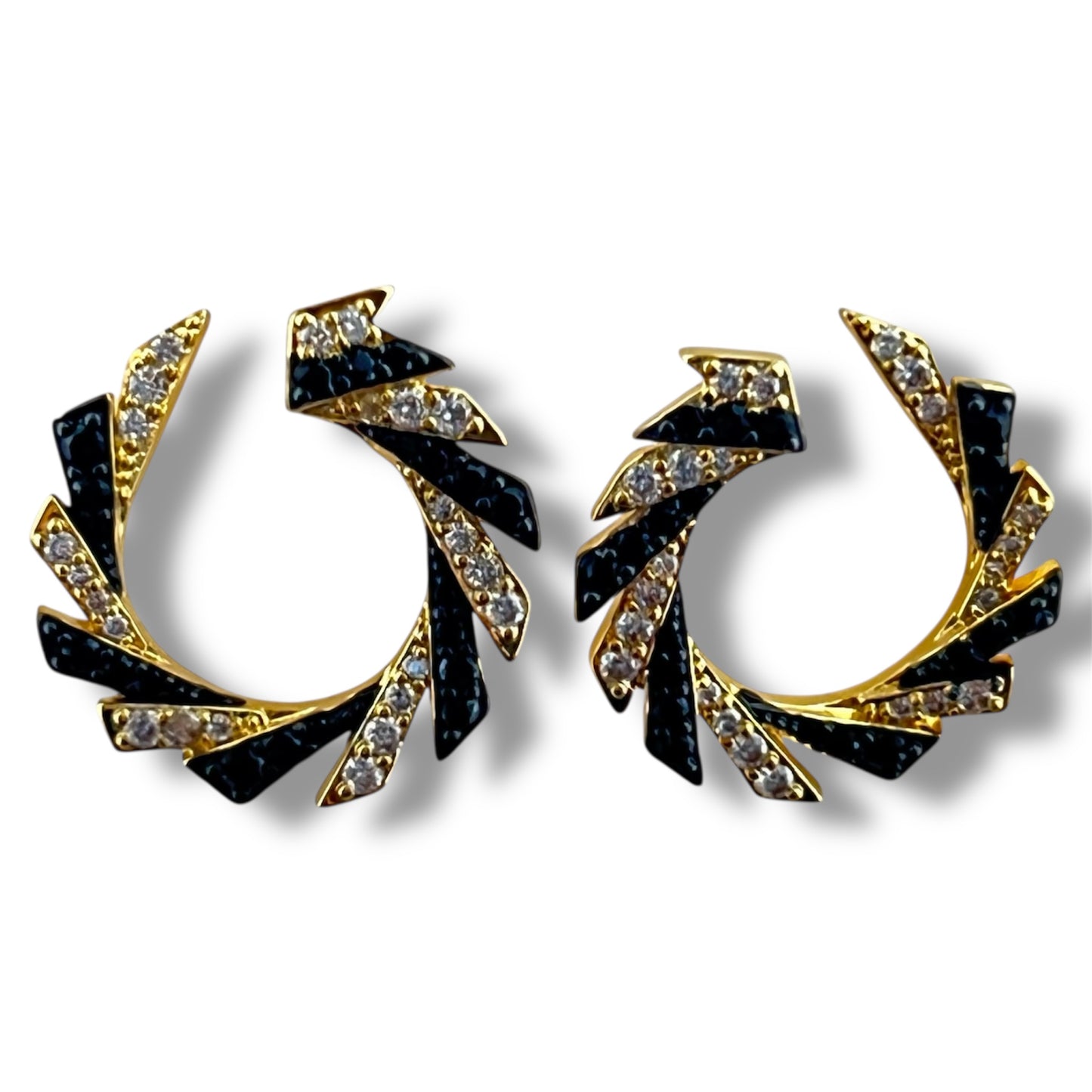 Midnight Swirl Earrings-Gold LM