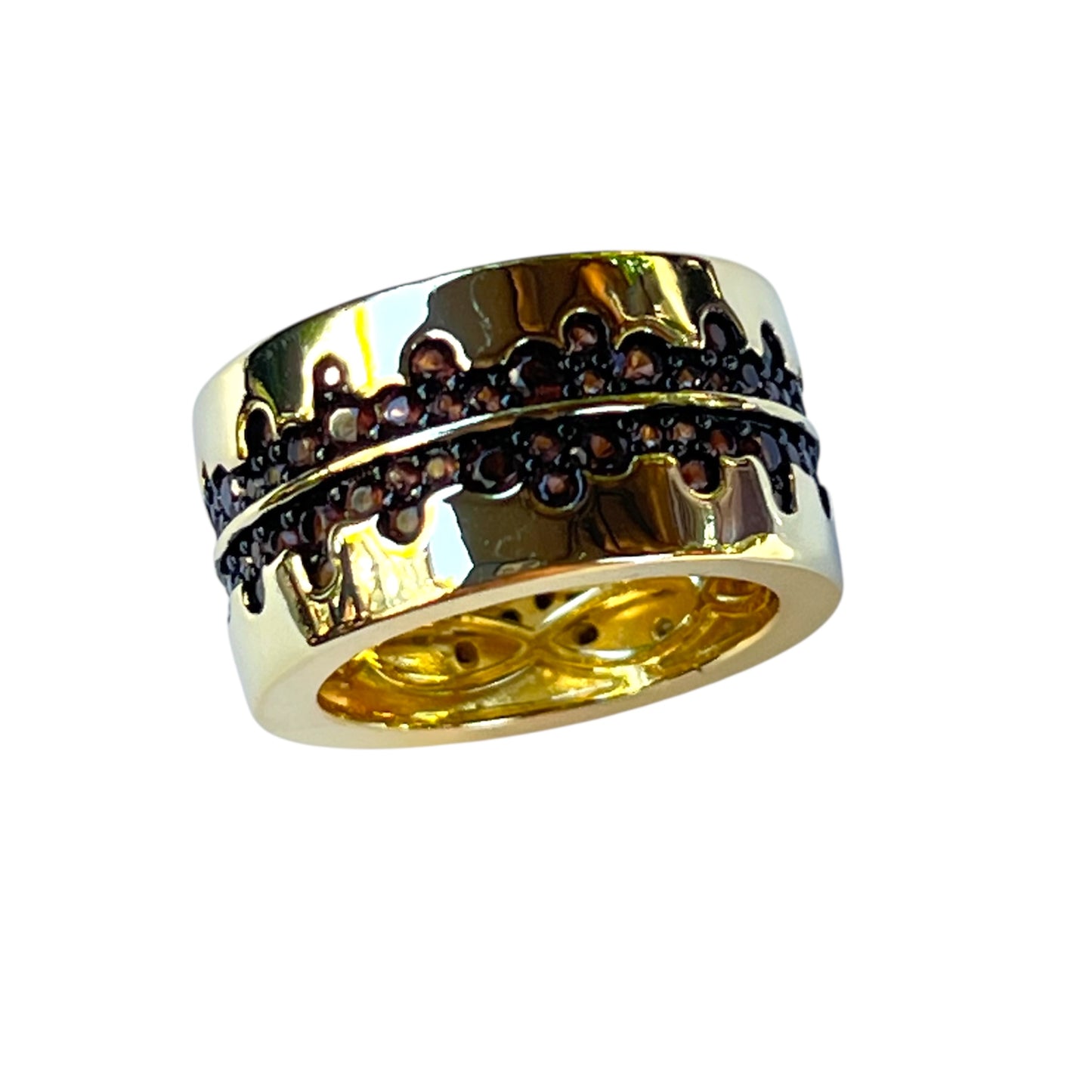 Crown Lace Gold Band Ring-GOLD  LM