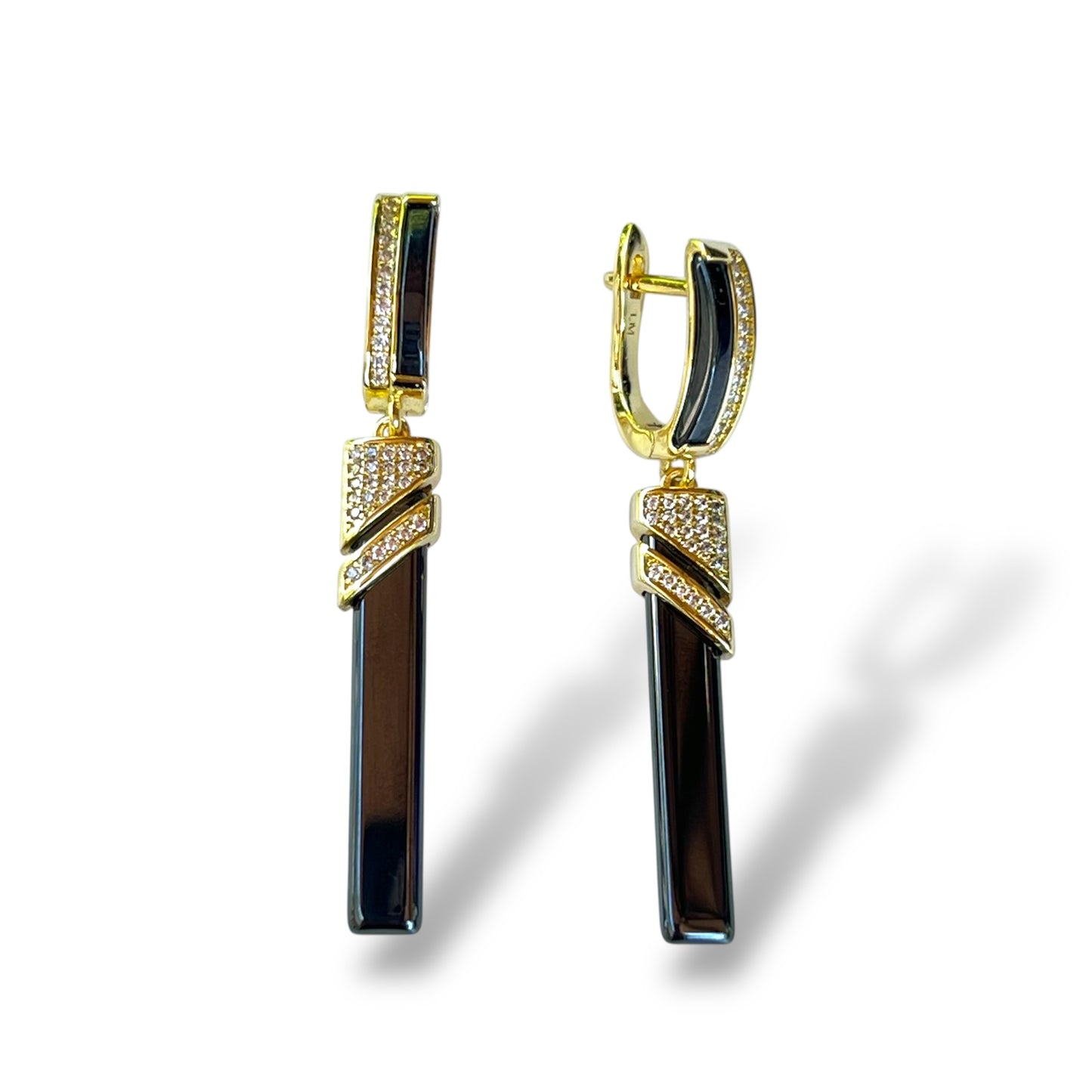 Midnight Prism Drop Earrings-Gold LM