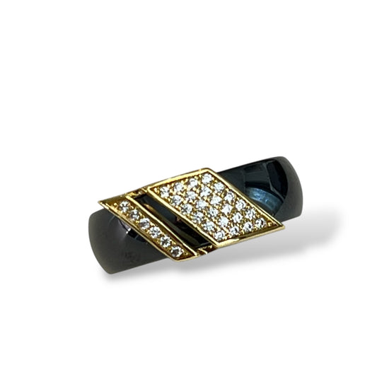 Noir Éclat Ring-Gold LM
