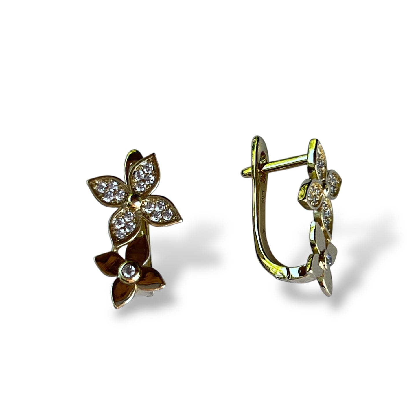 Crystal Bloom Earrings-Gold LM
