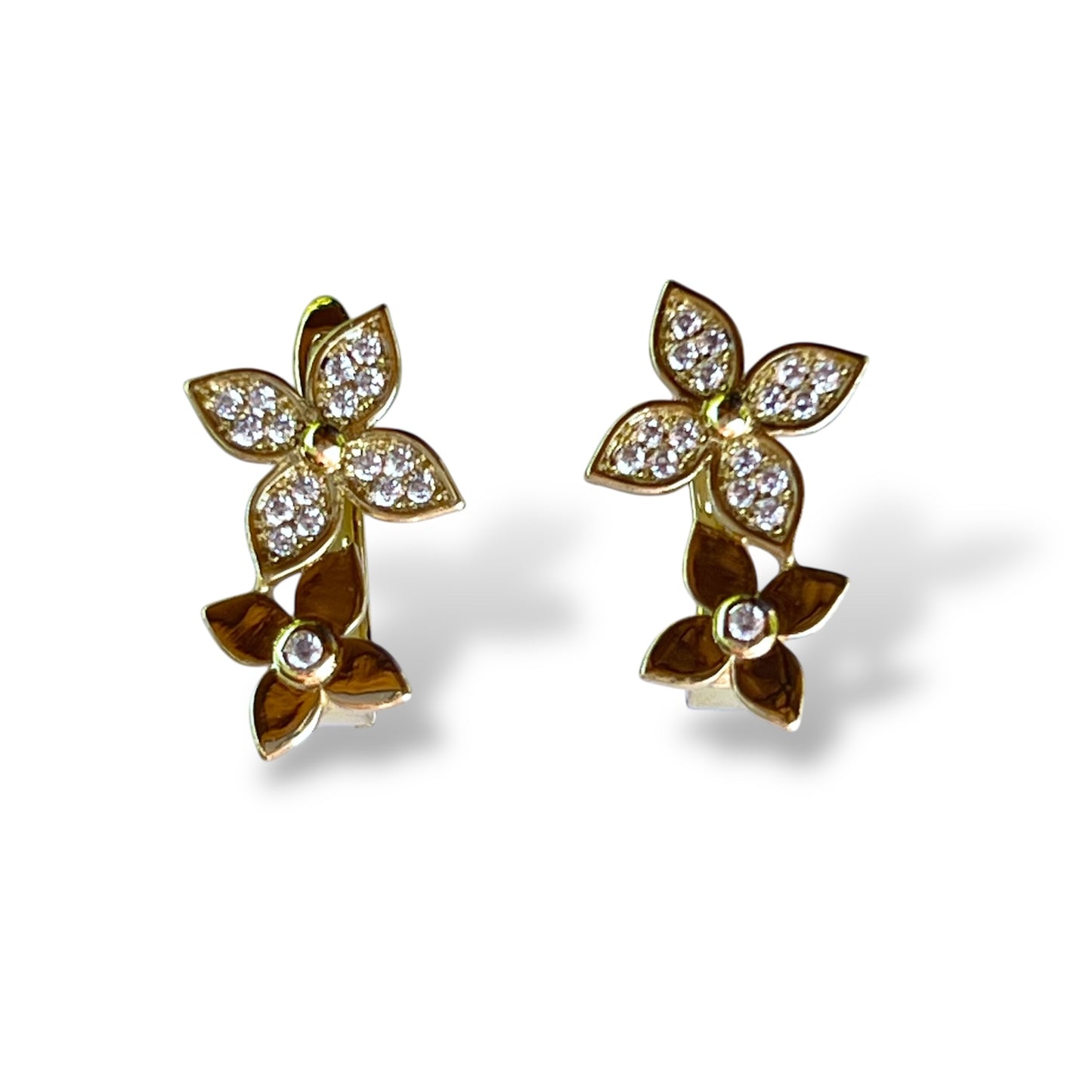 Crystal Bloom Earrings-Gold LM