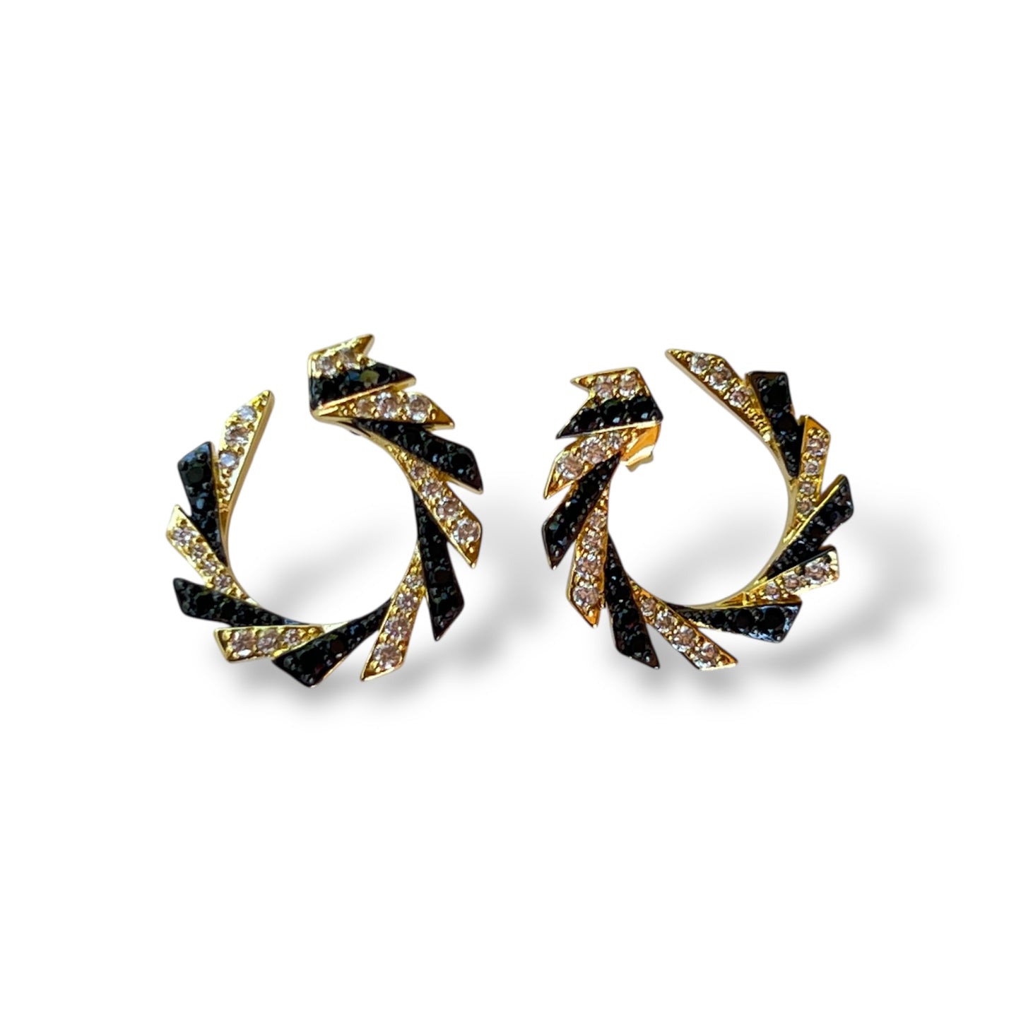 Midnight Swirl Earrings-Gold LM