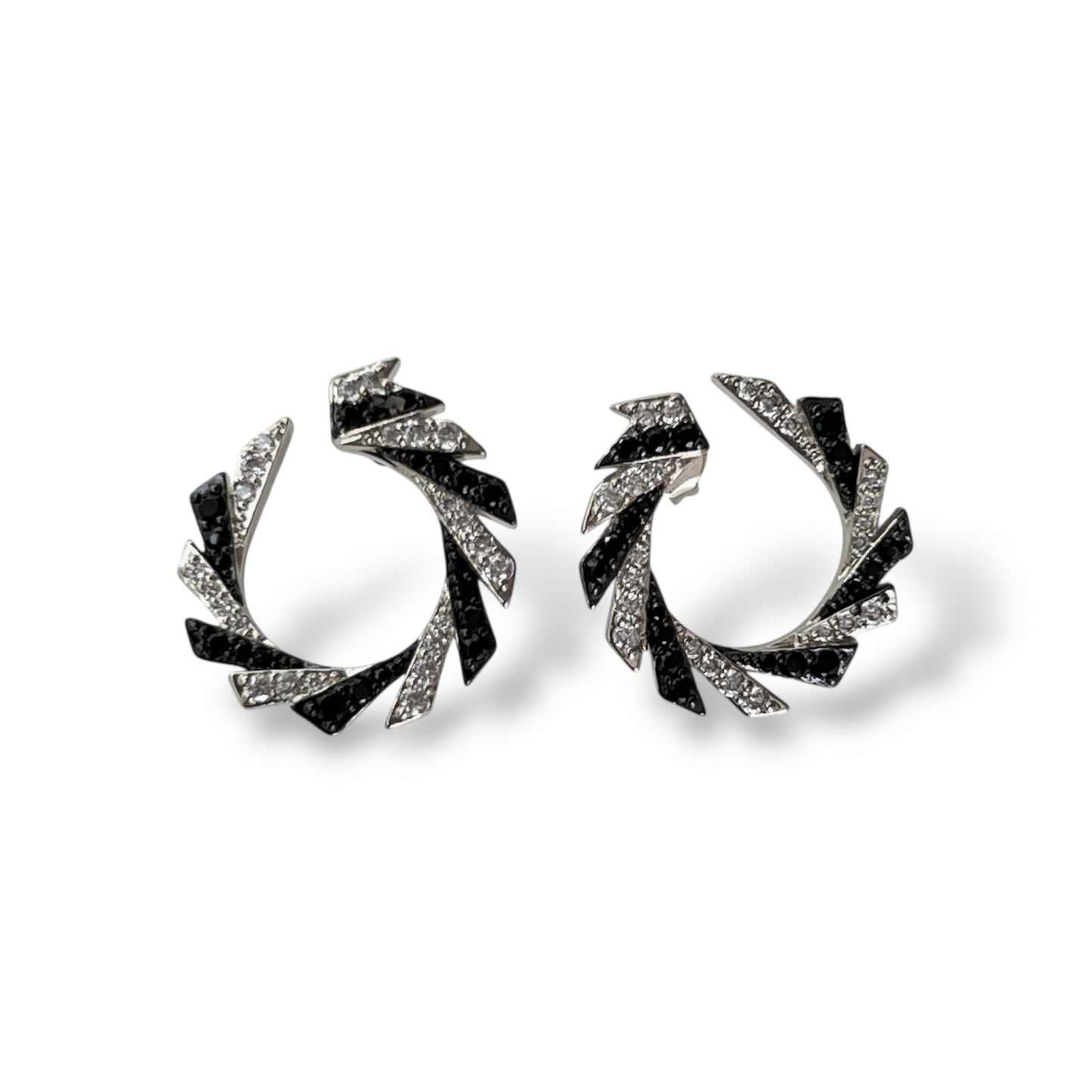 Midnight Swirl Earrings-Silver LM
