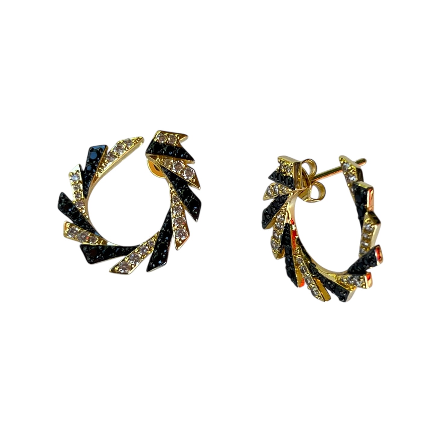 Midnight Swirl Earrings-Gold LM
