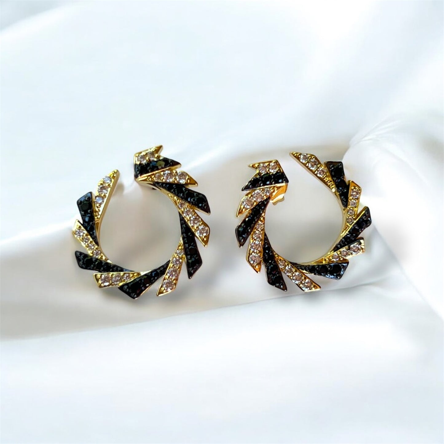Midnight Swirl Earrings-Gold LM