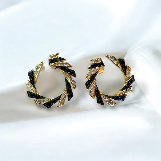 Midnight Swirl Earrings-Gold LM