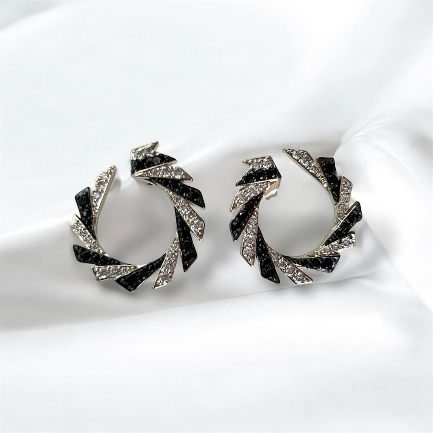 Midnight Swirl Earrings-Silver LM