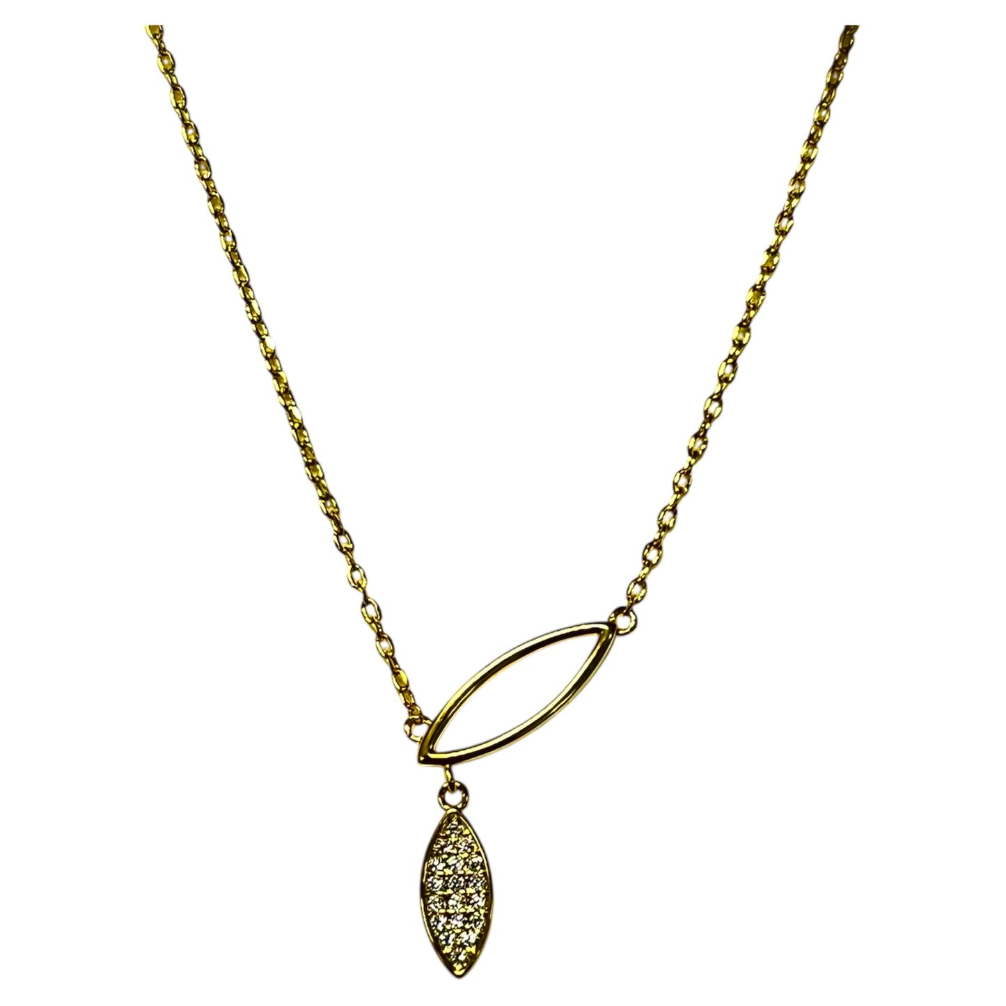 Golden Glint Drape Necklace-Gold LM