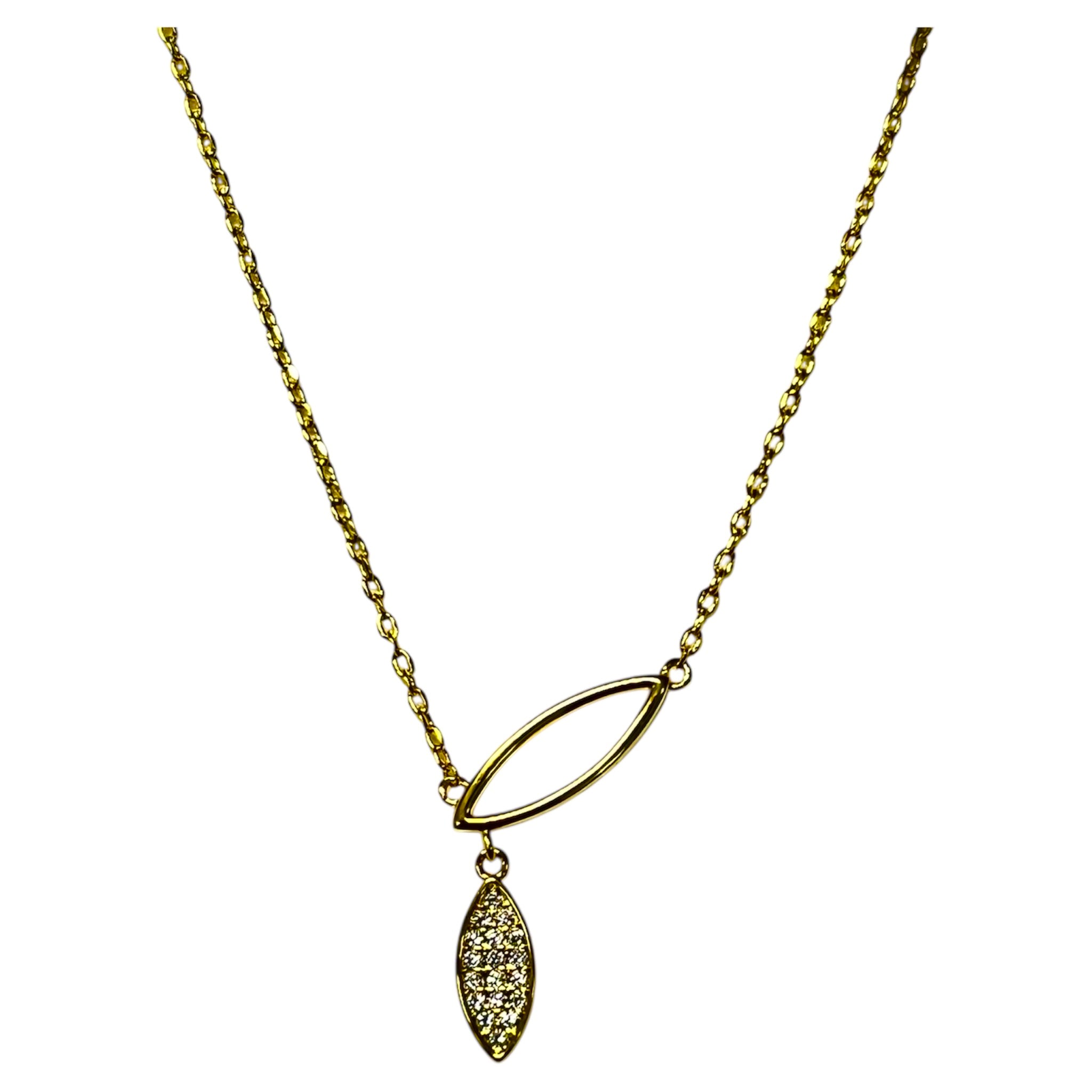 Golden Glint Drape Necklace "LM"